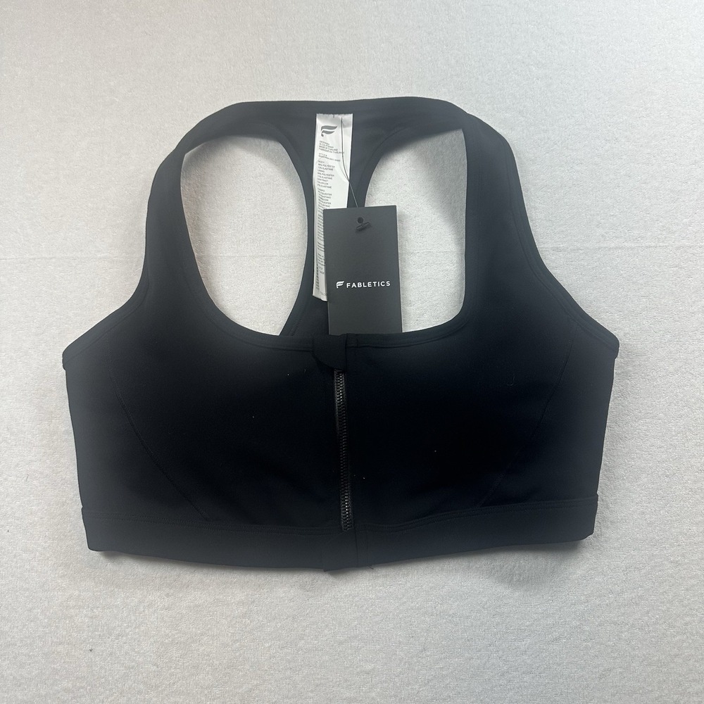 Fabletics Compression Sports Bra Black Size S NWT Workout Gym